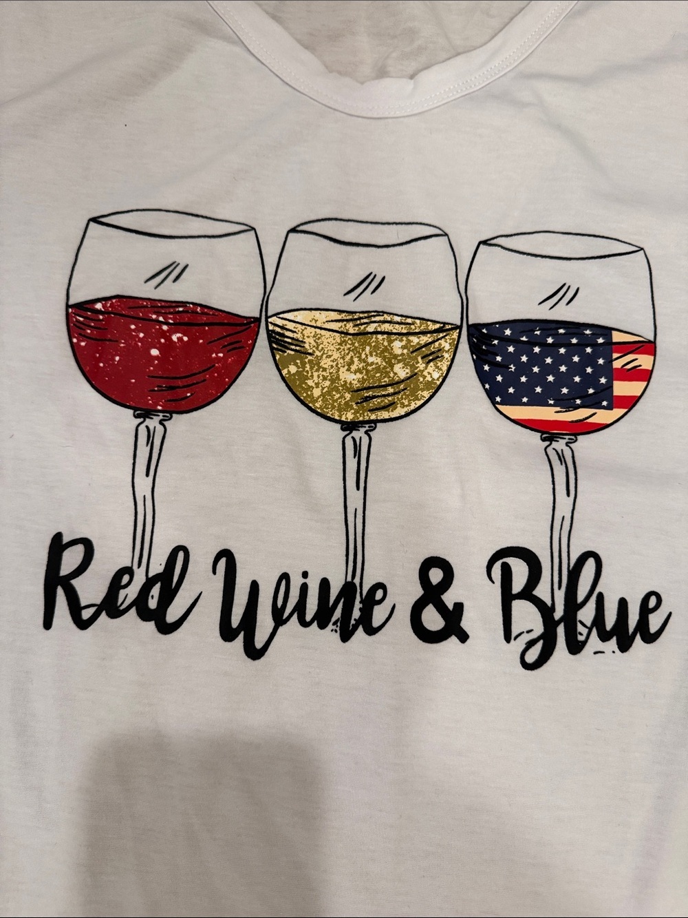 Red Wine & Blue Graphic Tank Top - White - Picture 4 of 5